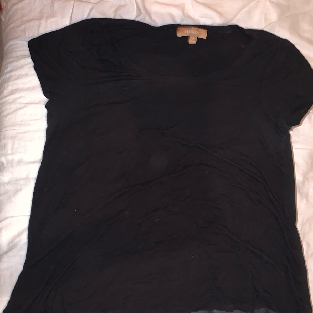 Ellen Tracy black tea with sheer back